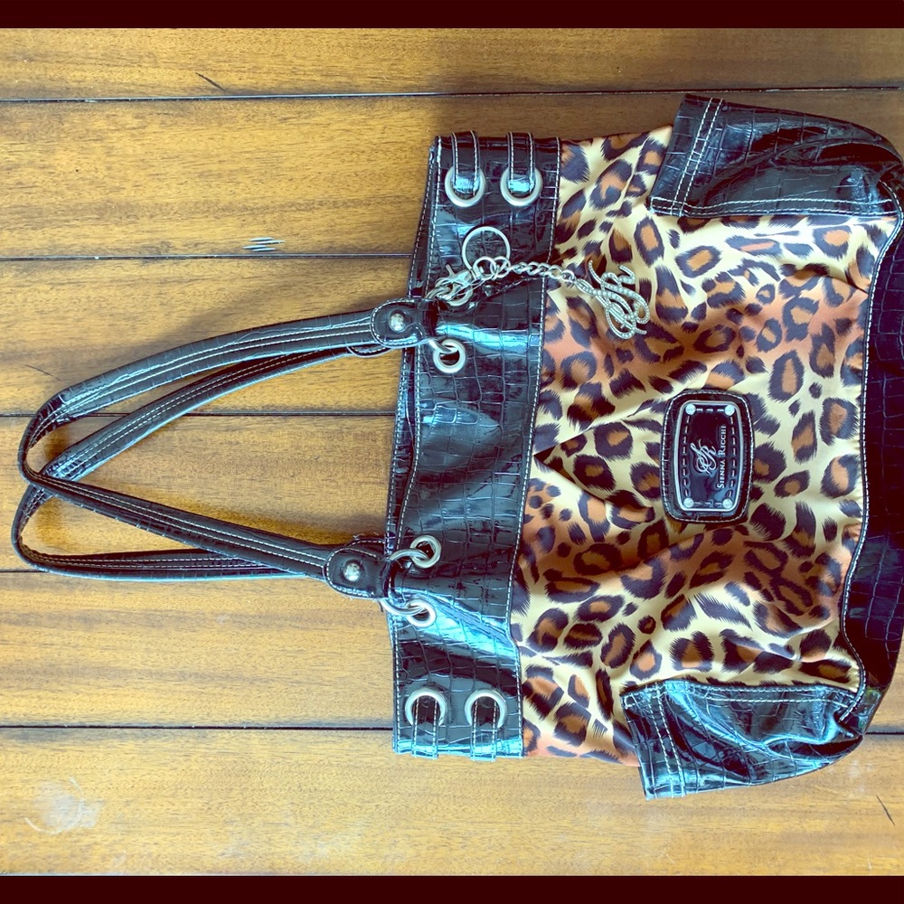 Over-sized animal print purse